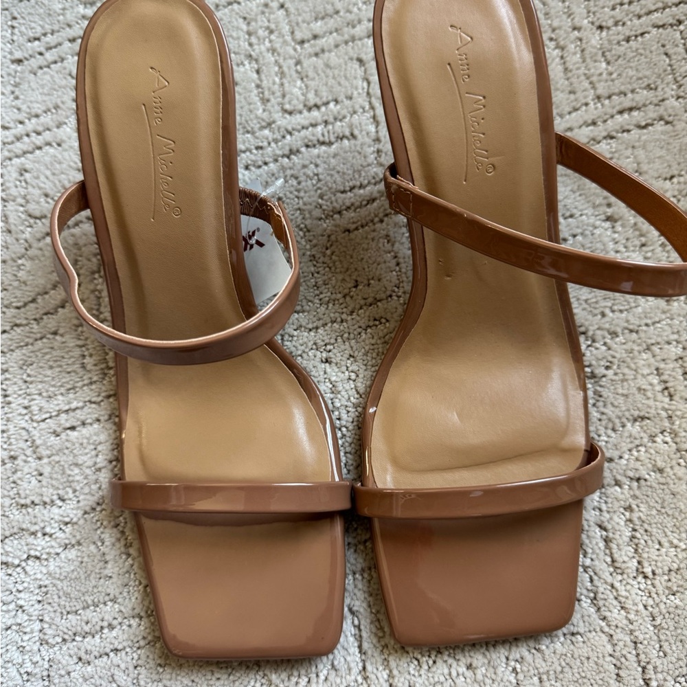 Anne Michelle Brown Strappy Heels